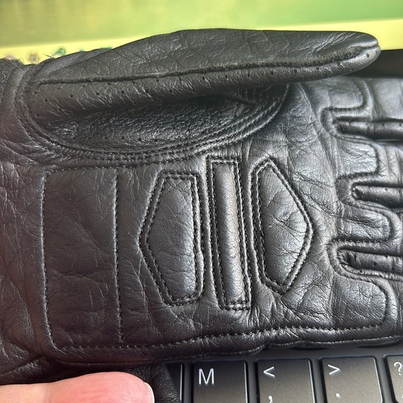 Harley Davidson leather gloves size XS palm fill silicone gel Velcro adjustable - Picture 3 of 13